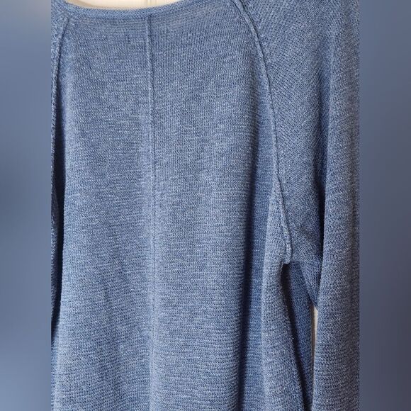 UGG L Blue Raglan Sleeve Round Neck Tight-Knit Lngslv Women's Pullover Sweater - Picture 8 of 9